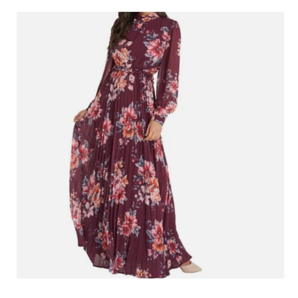New ~ VICI ~ Cut-out Ruffle Mock Neck Maxi Dress Size XL VACAY Flirty floral
